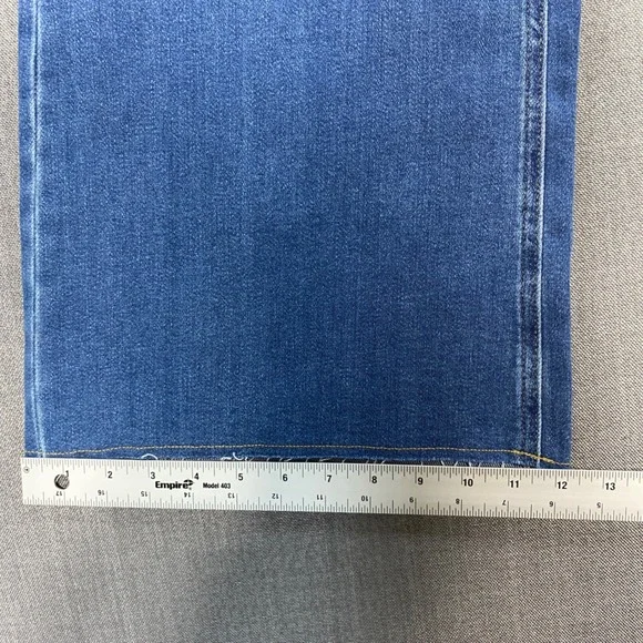 Mally Roncal Womens Wide Leg Jeans Medium Wash Raw Hem Size 4 High Rise Denim - Picture 3 of 11